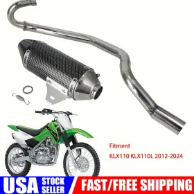 E17130407 Jfg Racing Dirt Bike Full Exhaust Pipe For Klx110 Klx110l 2012-2024 Carbon Fiber
