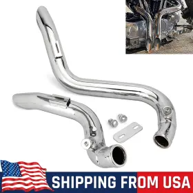 H171300506-d Jfg Racing 2.0 Inch Exhaust Pipes For Harley Softail Touring Sportster Dyna 1984-2015 Silver