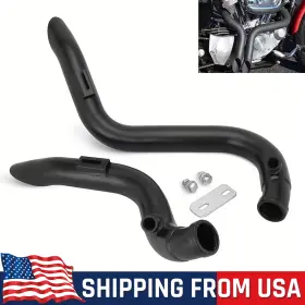 H171300507-d Jfg Racing 2.0 Inch Exhaust Pipes For Harley Softail Touring Sportster Dyna 1984-2015 Black
