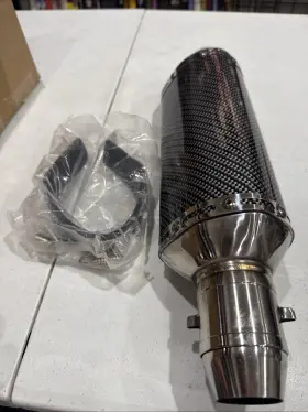M1713040712-d Jfg Racing Motorcycle Full Muffler Exhaust Kit For Klx110 Klx110l 2012-2025 - Carbon Fiber