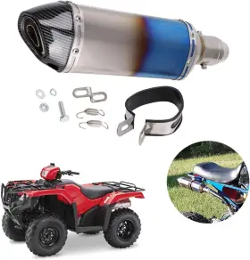 M17110040-c Jfgracing Atv Exhaust Muffler 1.5-2 Inch For Trx 300ex 400ex 250x Foreman 450 500 Ltz400