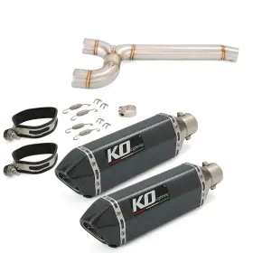 Hpmppi040-d Ko Lightning Ko001 For Yamaha Fz6 Fz6n Fz6s 2004-2011 Exhaust System Mid Pipe Slip On Dual Mufflers