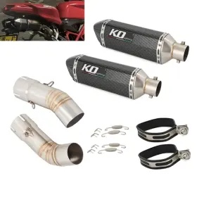 Hpmppi050-d Ko Lightning Ko001 For Ducati 848 1098 1198 Exhaust Connect Middle Link Pipe Black Mufflers System