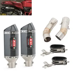 Hpmppi050-d Ko Lightning Ko002 Slip-on For Ducati 848 1098 1198 Motorcycle Exhaust Mufflers System Middle Pipe