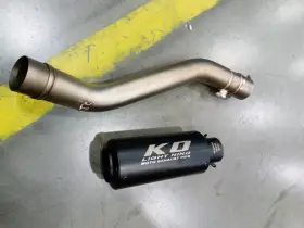 Hpmppi268-i Ko Lightning Ko0067-g For Kawasaki Ninja Zx6r Zx636 2024-2025 Exhaust Middle Pipe Black Muffler System