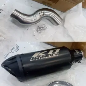 Kobmoemp Hpmp0656y123 Slip On For Honda Ctx 700 Motorcycle Exhaust System Black Muffler Mid Link Pipe