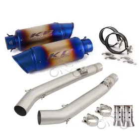 B13589y2 Kolightning For Suzuki Vstrom 1000 Dl1000 2002-2013 Slip On System Exhaust Tips Blue Muffler