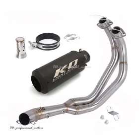 Kolightning C58o89s1 R7 2026 Mt-07 2025-2026 Whole System Exhaust Front Pipe Black Muffler For Yamaha