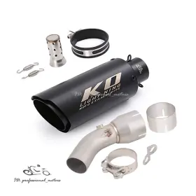 C65k106s1 Kolightning Z650 2023-2025 For Kawasaki Ninja 650 Exhaust Mid Link Pipe Black Muffler 250mm