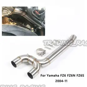 Kolightning Ffw040dw For Yamaha Fz6 Fz6n Fz6s 2004-11 Exhaust Tips Muffler Mid Link Pipe Motorcycle