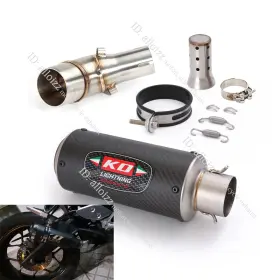 Hj6321549k15 Kolightning For Yamaha Mt-03 R3 R25 2016-25 Exhaust Carbon Muffler Tips Black Mid Link Pipe