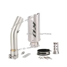 Hpmppi040-a Kolightning Ko106 For Yamaha Fz1 2006-2015 Exhaust System Mid Link Pipe 51mm Black Muffler Tube