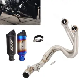 Hpmppi065-a Kolightning Ko123 For Kawasaki Ninja 650 Z650 Er6n/f 12-23 Slip Exhaust Front Pipe Silencer System