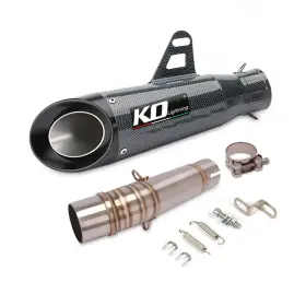 Hpmppi084-a Kolightning Ko064 For Honda Nc700 Nc750x Motorcycle Tube Exhaust Mid Pipe Black Mufflers Silencers