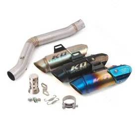 Hpmppi121-a Kolightning Ko132 For Benelli Leoncino 500 Motorcycle Exhaust Mid Link Pipe Black Mufflers Slip On