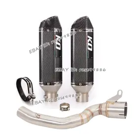 Hpmppi184-u Kolightning Ko001 Exhaust System Mid Link Pipe 51mm Mufflers Slip Modified For Duke 200 2020-2023