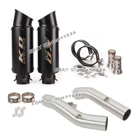 Hpmppi223-a Kolightning Ko077 Slip-on For Yamaha Fjr1300 2001-2023 Exhaust Mid Link Pipe Black Mufflers System