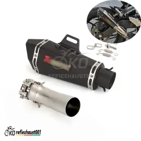 Ifeg74385 Kolightning Slip For Kawasaki Ninja Zx4r Zx4rr 2023-2025 Mid Exhaust Pipe Black Muffler Tips