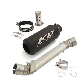 J2089y2 Kolightning Slip For Kawasaki Ninja Zx10r 2011-2015 Exhaust Link Pipe Black Muffler Tips