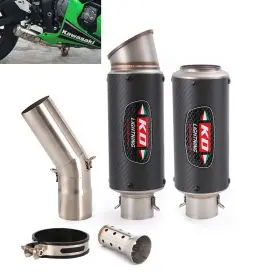 Jekw37248 Kolightning For Kawasaki Ninja Zx6r Zx636 2009-2023 Exhaust Mid Link Pipe Carbon Tips Escape