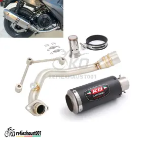 Kolightning Jiew73284 For Yamaha Zuma 125 Bws 2002-2021 Exhaust System Front Link Pipe Carbon Tips