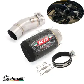 Kewt46374 Kolightning For Kawasaki Ninja 400 Z400 2017-2025 500 Exhaust Tips Muffler Middle Pipe