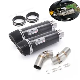 Kked73284 Kolightning For Ducati Monster 696 695 795 796 1100 Exhaust System Mid Link Pipe Carbon Tips