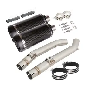 Klew48256 Kolightning For Suzuki Vstrom 1000 Dl1000 2002-2013 Mid Link Pipe Exhaust Tips Left And Right