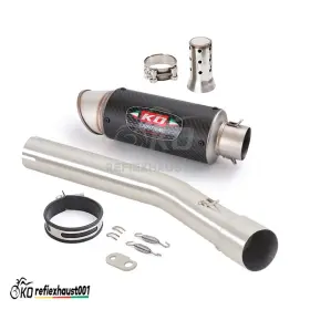 Klew74254 Kolightning Slip For Yamaha Tenere 700 2019-2025 Exhaust Mid Pipe System Carbon Muffler Tips