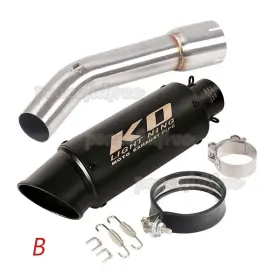 Kolightning Ko04018951 For Yamaha Fz1 2006-2015 Muffler Mid Link Pipe Slip On Tips Silencer Black Tube