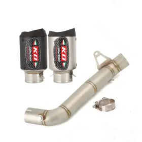 Ko149-pi047atina Kolightning 51mm Motorcycle 160mm Short Exhaust Muffler Carbon Fiber Tail Pipes Mid Link Tip