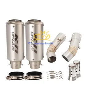 Kqmf38854 Kolightning For Ducati 848 1098 1198 51mm Exhaust Tips Middle Link Pipe Black Muffler Escape