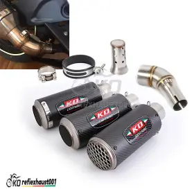 Kolightning Krew47548 Slip For Yamaha Mt-03 Yzf R3 R25 Carbon Muffler Tip Mid Link Pipe Exhaust System
