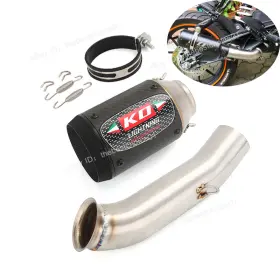 Lewg47859 Kolightning Exhaust Mid Pipe Carbon Muffler Tips Modified For Duke 390 125 250 Rc390 2017-20