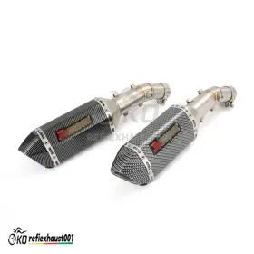 Lewq74234 Kolightning For Kawasaki Ninja 650r Ex650 2006-2011 Motorcycle Exhaust Tips Mid Pipe Slip On