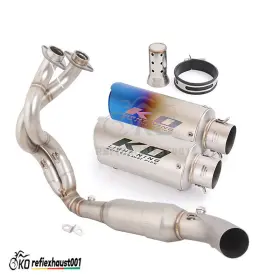 Mekf74265 Kolightning For Kawasaki Ninja 650 Z650 2023 2024 2025 Full Exhaust Front Pipe Black Muffler
