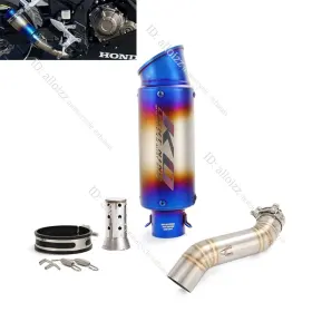 Mp0254tp0026y123 Kolightning For Honda Cbr500r 2016-2025 Exhaust Muffler Mid Link Pipe Slip On 51mm Blue Tips
