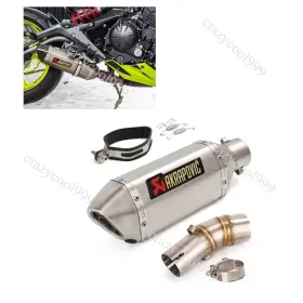 Kolightning Pi015-a Ex002 For Kawasaki Er6n 2012-2016 Motorcycle Exhaust System Mid Link Pipe Muffler Tips