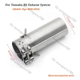 Pi029-a Kolightning Slip On For Yamaha Yzf R6 2006-2025 Exhaust Middle Link Pipe Tips Connect Tube