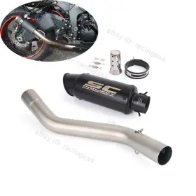 Us831256ja Kolightning For Kawasaki Ninja Zx6r Zx636 2009-2023 Exhaust System Mid Pipe Muffler Silencer