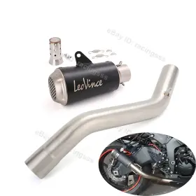 Us839164qe Kolightning Exhaust Mid Pipe Black Muffler Silencers For Kawasaki Ninja Zx6r Zx636 2009-2023