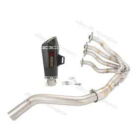 Kolightning Us891264hq For Kawasaki Ninja Zx6r Zx636 2009-2023 Full System Exhaust Tips Front Link Pipe