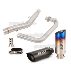 W106083 Kolightning Exhaust Muffler Header Link Pipe With Db Killer For Lifan Kpm200 Kpt200 2021-23