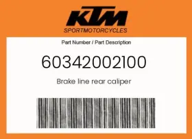 60342002100 Ktm Genuine Brake Line Rear Caliper -