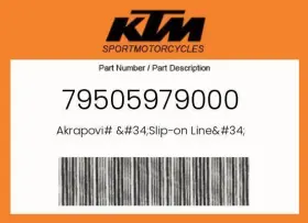 79505979000 Ktm Genuine Akrapovi# Inch Slip-on Line -