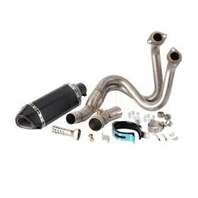 Kyn 768867289623 For Kawasaki Er6f 2012-2024 Exhaust Header Link Pipe Black Muffler
