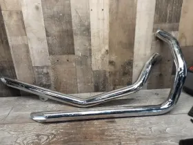 015848 Lowbrow Customs New Harley 86-03 Sportster Chrome Slash Cut Drag Pipes Chopper