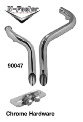 90047 Mid Usa Chrome Laf 2 Inch Side Exhaust 86-17 Harley Softail Flst Fxst Fatboy Flstf