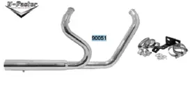 90051 Mid Usa Chrome Performance 2-1 Exhaust 86-17 Harley Softail Flst Fxst Fatboy Flstf