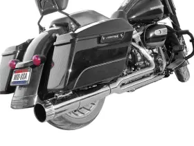 90065 Mid Usa Chrome 4.5 Inch Megaphone 2 To 1 Full Exhaust System For 2017-up Harley Touring